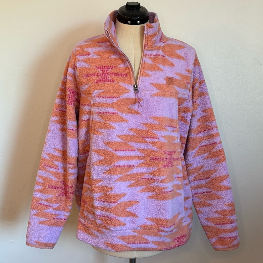 Billabong A/Div Boundary Mock Half Zip 2 Jacket, Lit Up Lilac, 1/4 Zip Fleece XL